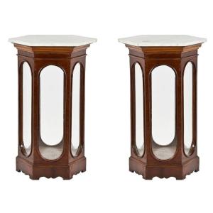 Pair Of Octagonal Display Cabinets