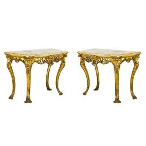 Pair Of Louis XV Consoles Naples