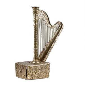Boîte à musique en forme de harpe