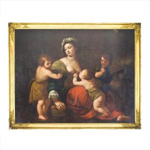 Painting Depicting "allegory Of Charity" By Giuseppe Nuvolone