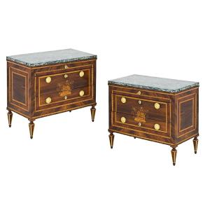 Pair Of Maggiolini School Chests Of Drawers