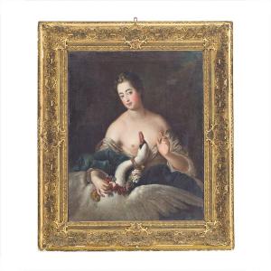 Portrait de la danseuse Santina Olivieri, dite La Reggiana, en Léda – Antoine Pesne (1683-1757)