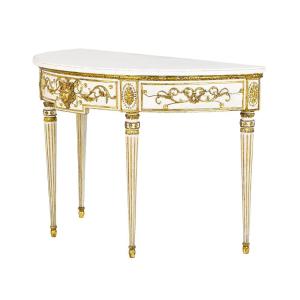 Louis XVI Half-moon Console Table