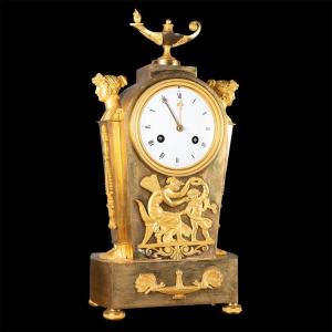Chiseled And Gilded Bronze Clock
