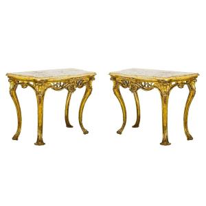 Paire de consoles Louis XV de Naples
