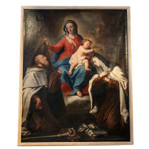 Painting Depicting The Holy Family With Saints