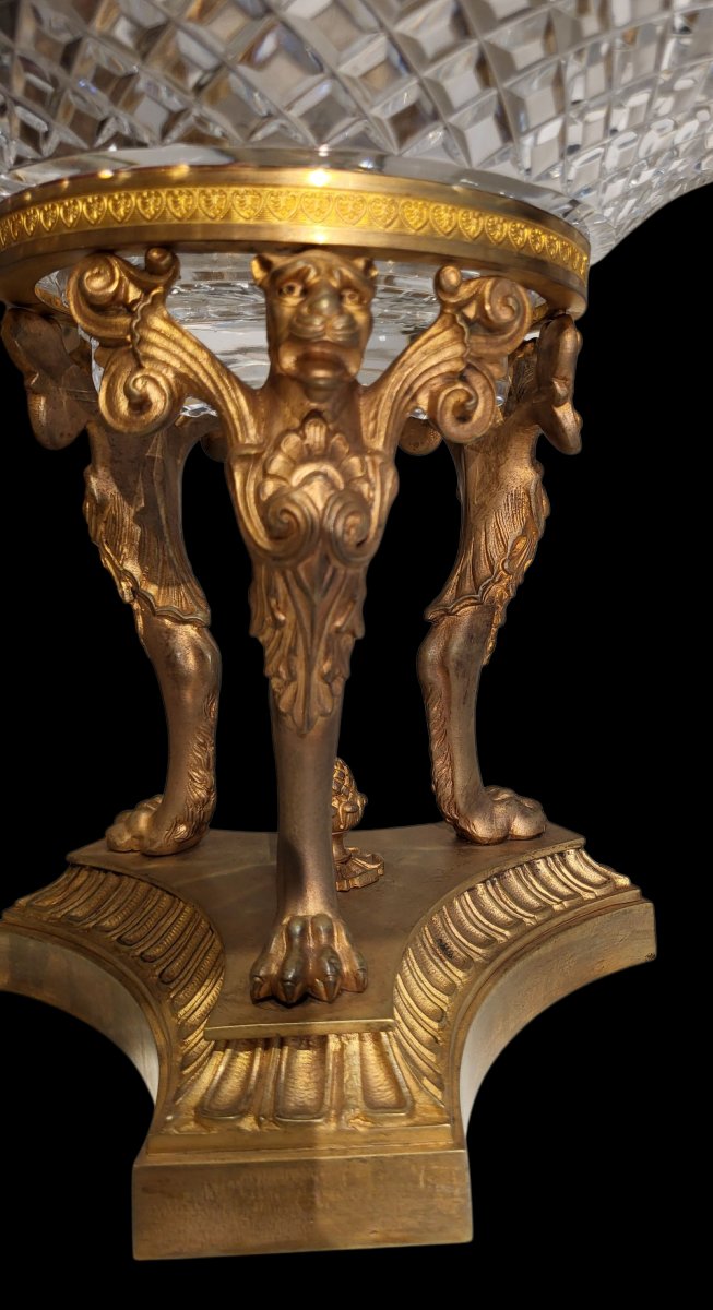 Gilded Bronze And Crystal Centerpiece-photo-3