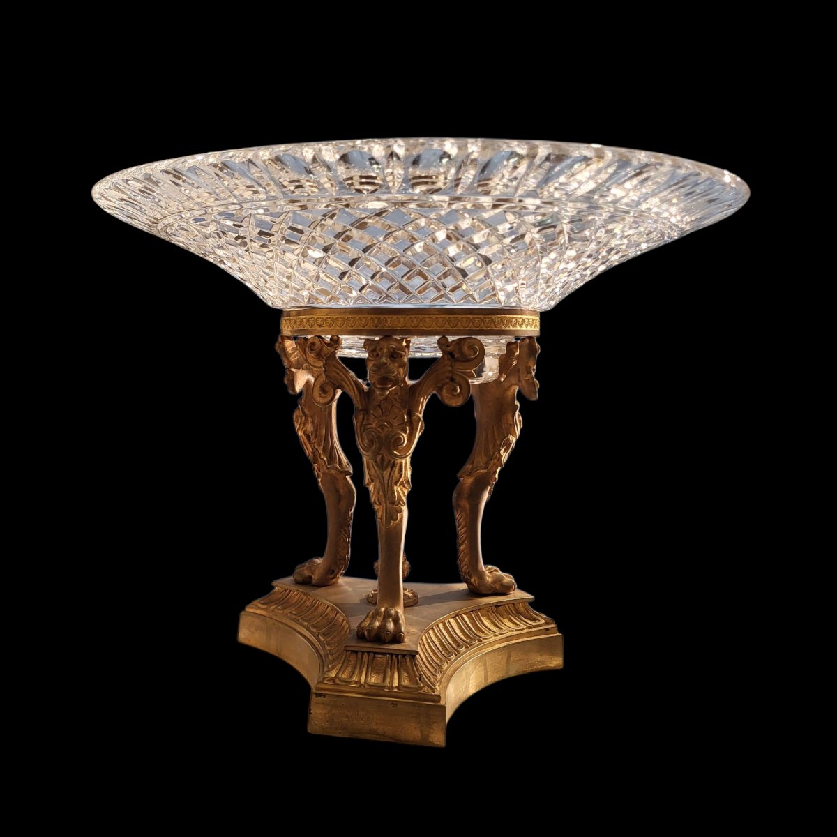 Gilded Bronze And Crystal Centerpiece-photo-2