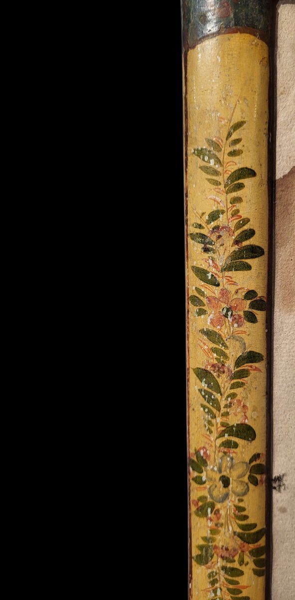 Cadre peint et laqué à motifs floraux, Piémont, XVIIIe siècle-photo-3