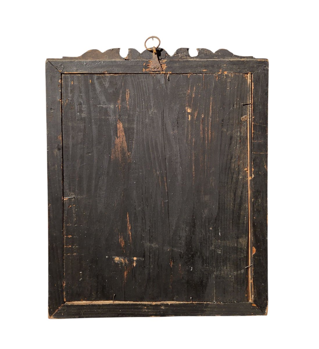 Cadre peint et laqué à motifs floraux, Piémont, XVIIIe siècle-photo-2