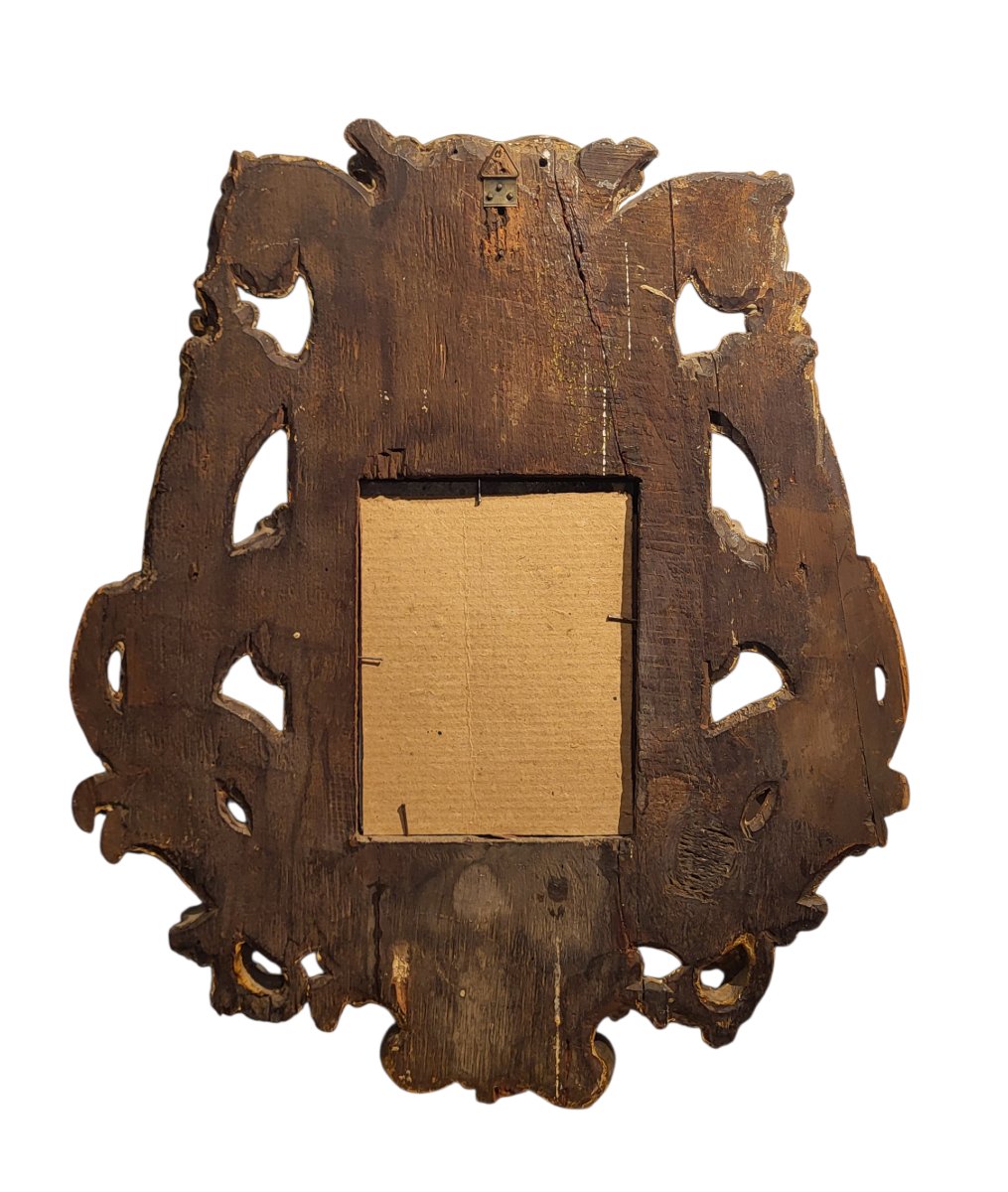Carved And Gilded Frame With Mirror, Spain, Late 17th Century-photo-4