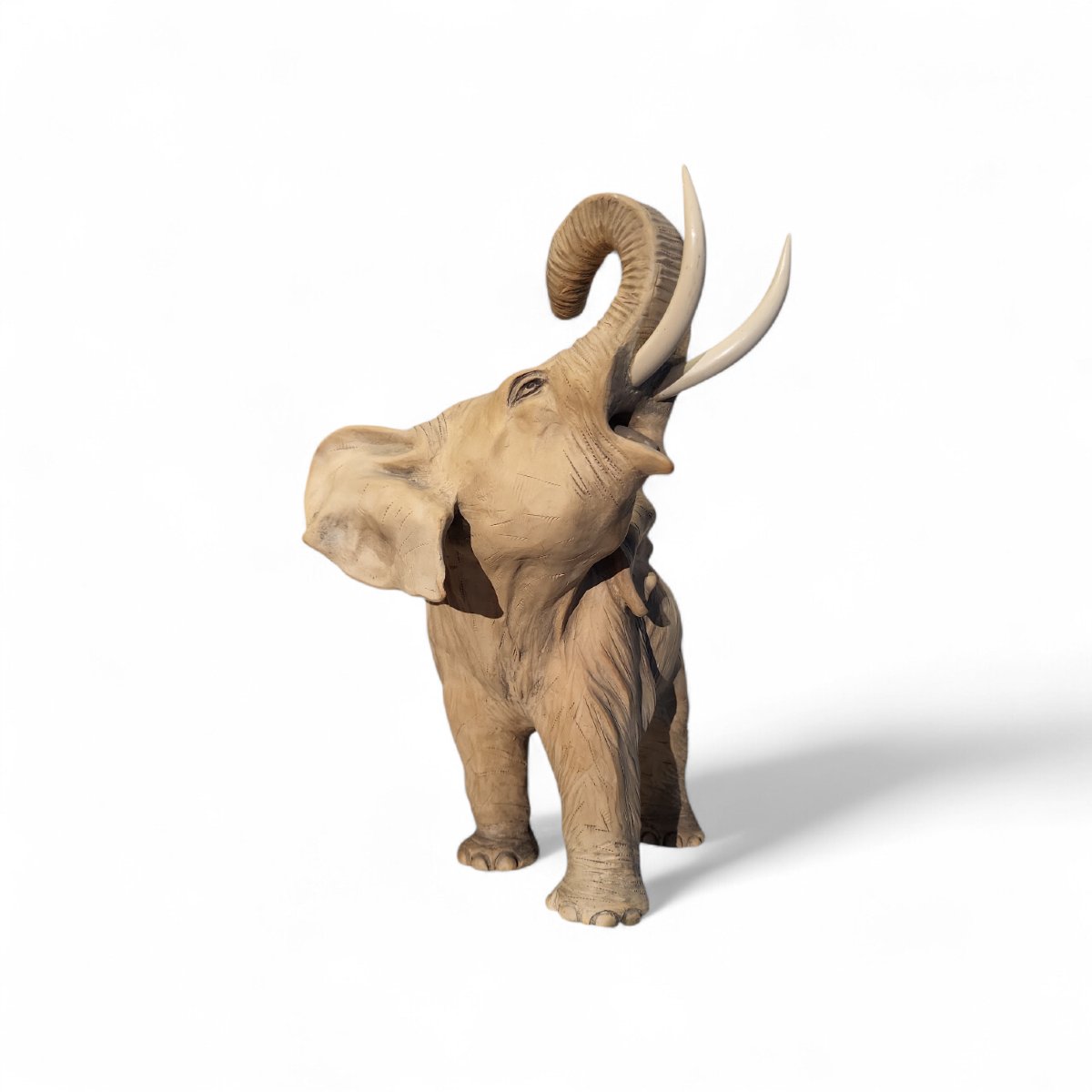 Éléphant en terre cuite, signé Bruno Tornati en collaboration pour Cacciapuoti-photo-2