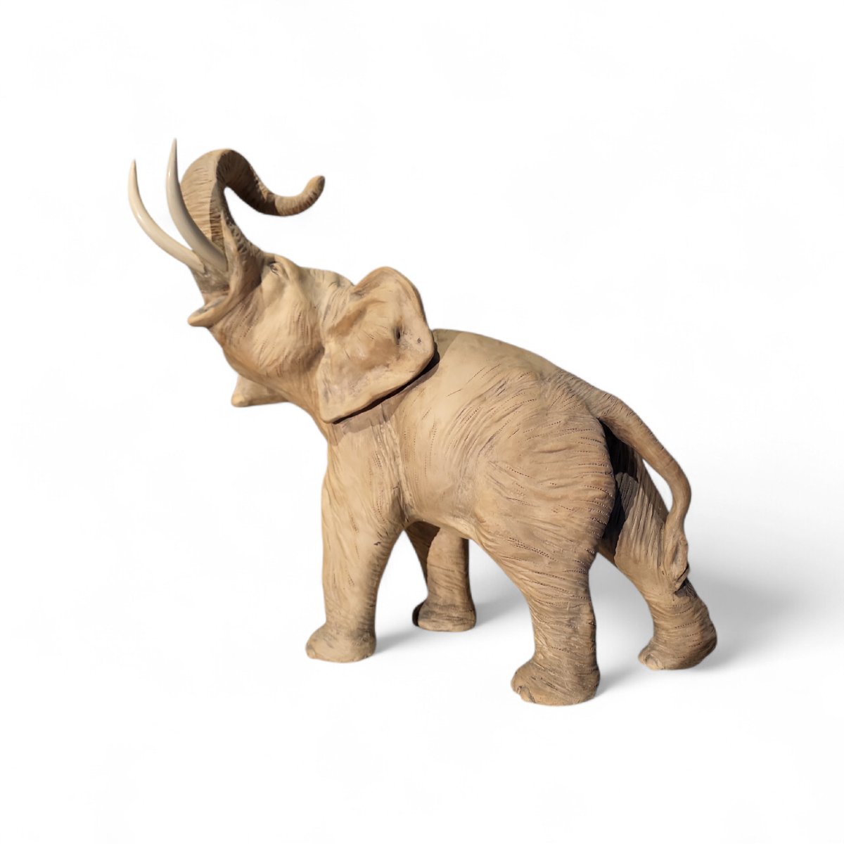 Éléphant en terre cuite, signé Bruno Tornati en collaboration pour Cacciapuoti-photo-4