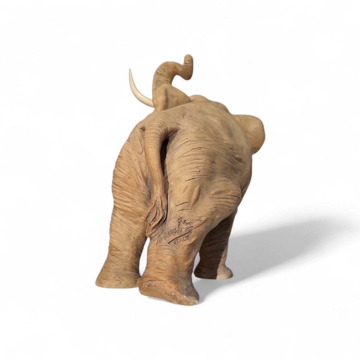 Éléphant en terre cuite, signé Bruno Tornati en collaboration pour Cacciapuoti-photo-2