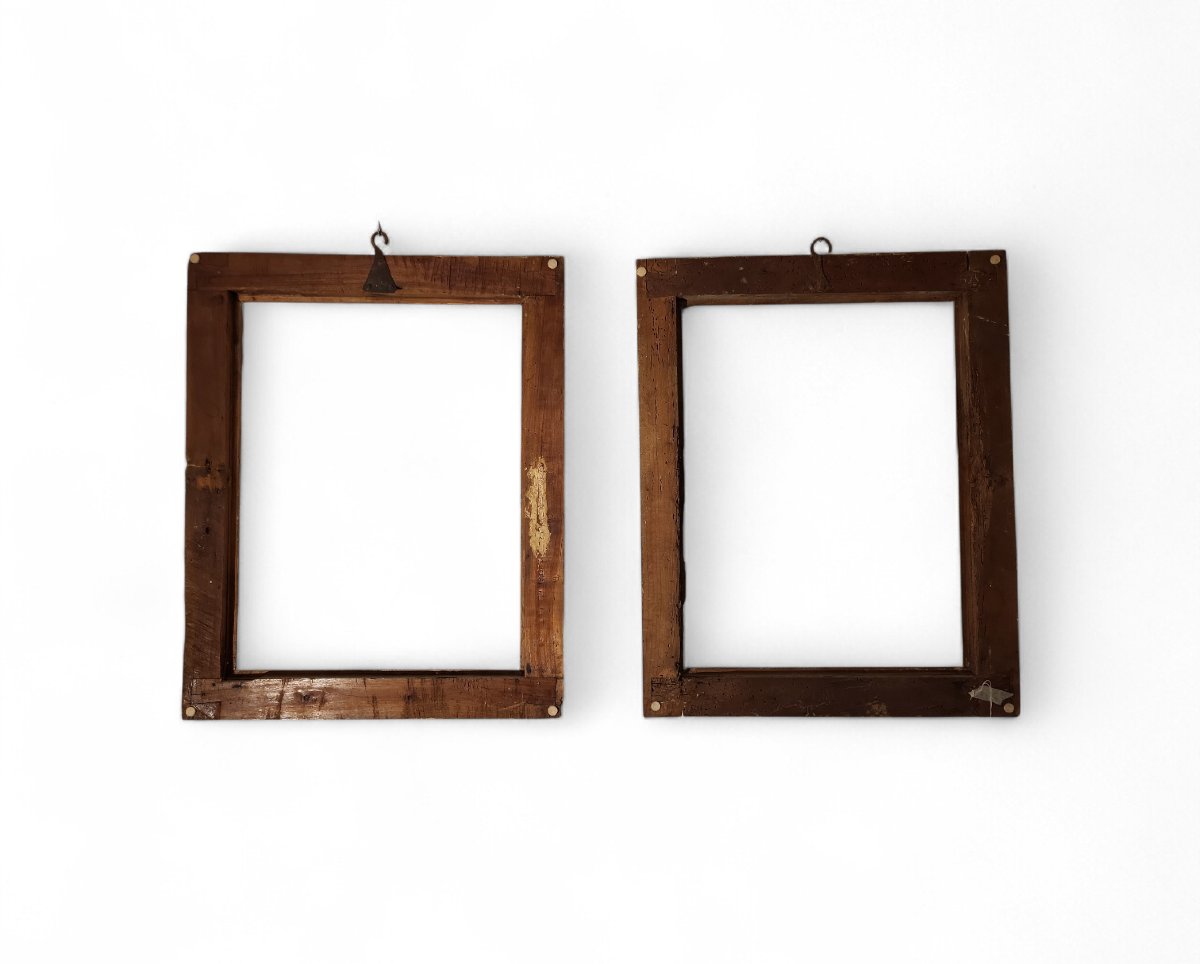 Paire de cadres laqués. Marche, dernier quart du XVIIe siècle. -photo-1
