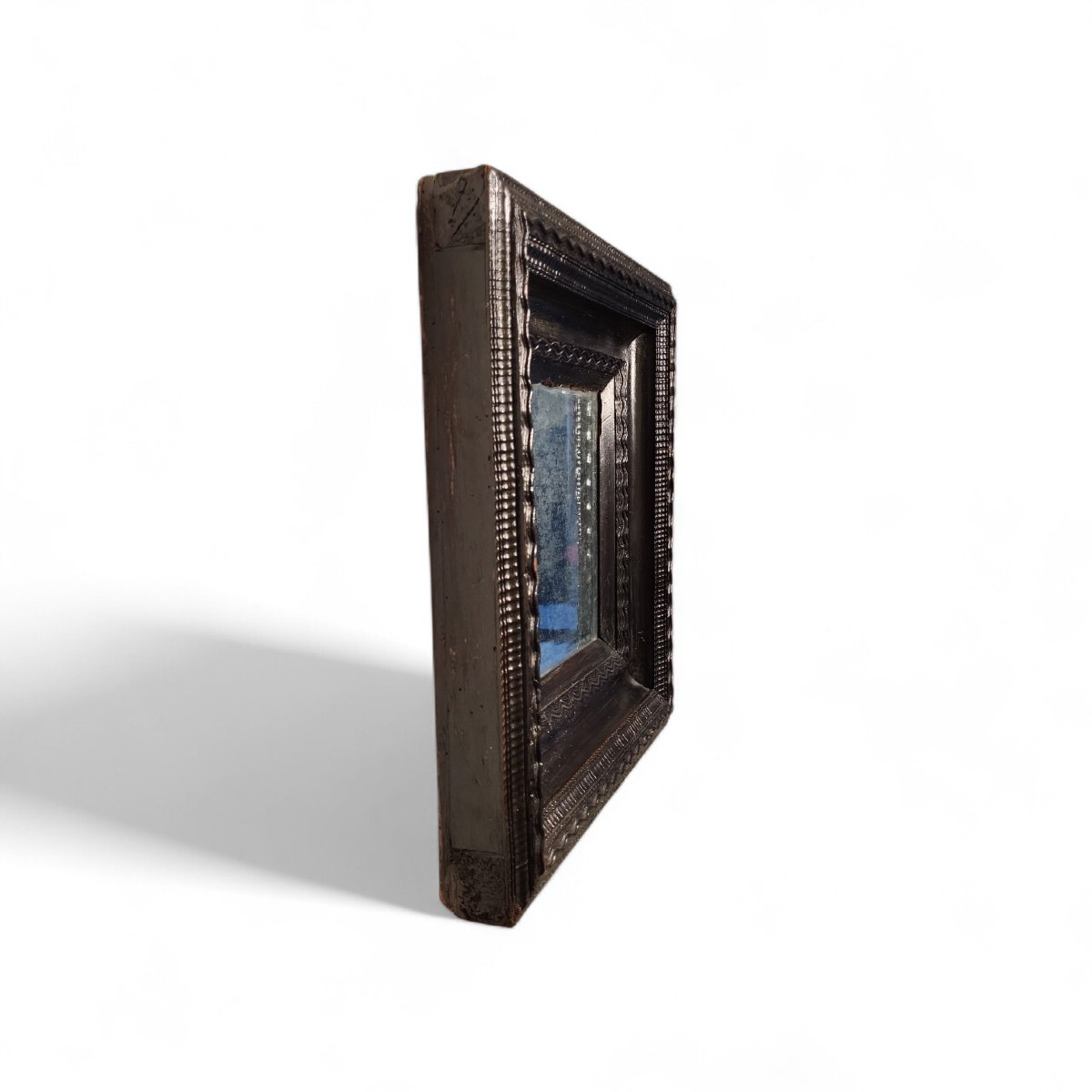 Guilloche Frame In Ebonized Wood. Lombardy, 17th Century.-photo-2