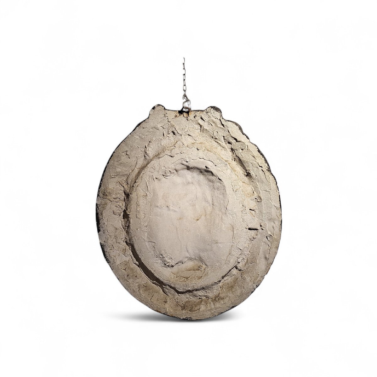 Médaillon en stuc laqué et argenté. Toscane, fin XVIIe - début XVIIIe siècle. -photo-5