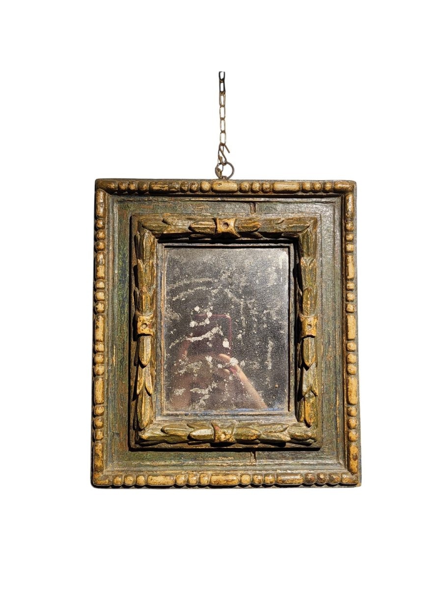 Cadre à cassette en bois sculpté et laqué, Émilie, XVIIe siècle. -photo-4