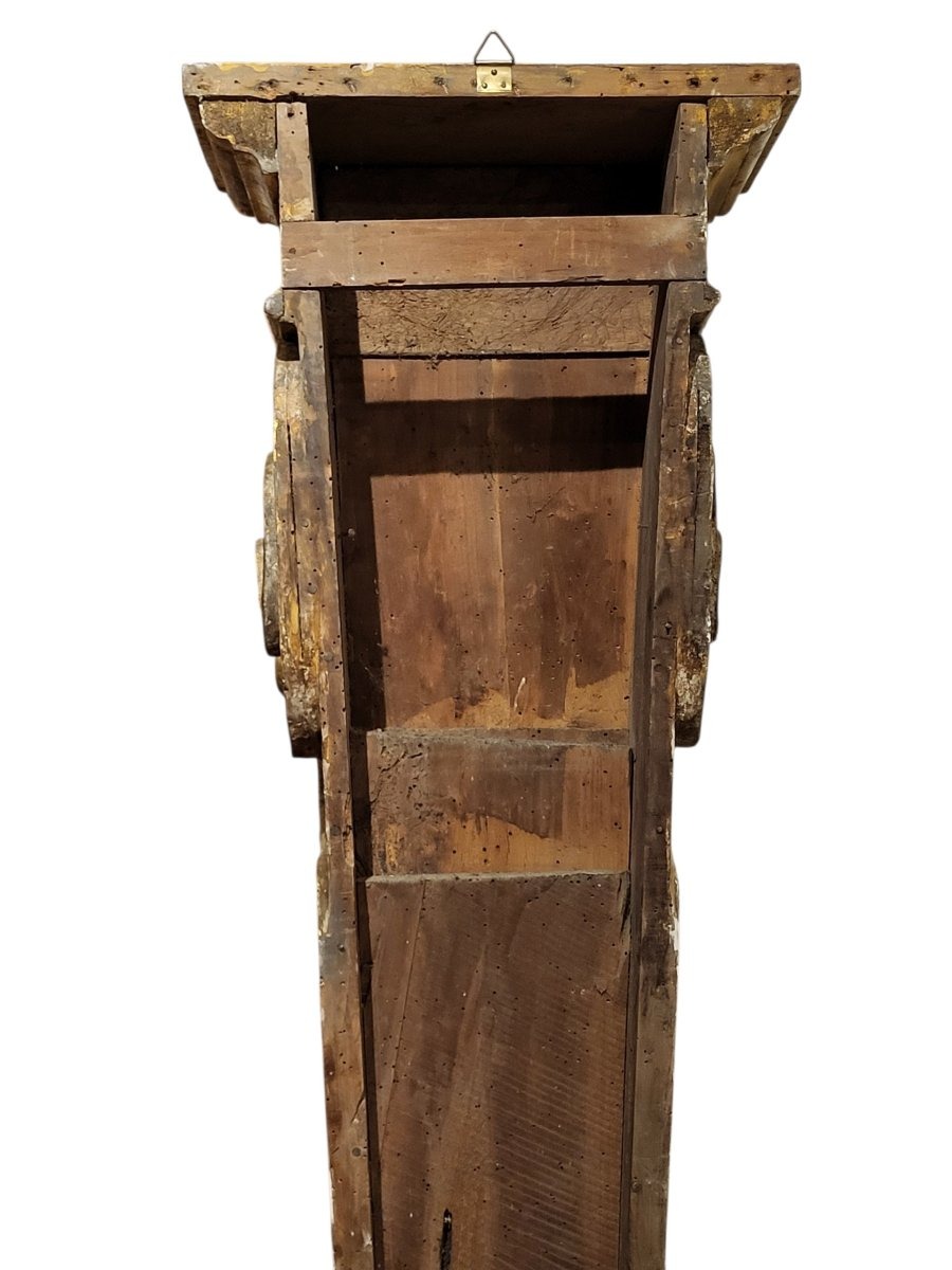 Colonne en bois porte-sculpture murale, Toscane, XVIIe siècle-photo-7