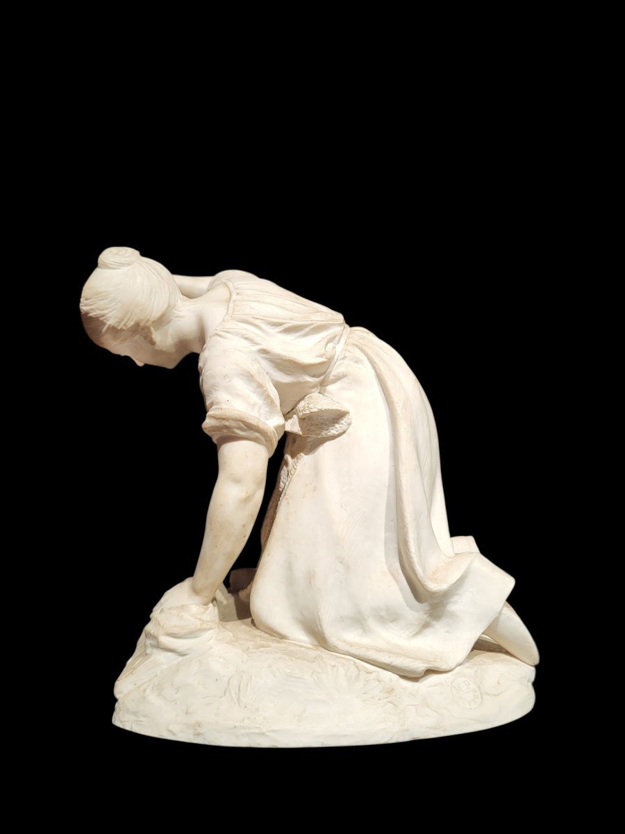 Sculpture en porcelaine biscuit représentant lavandaia, Sèvres-photo-3