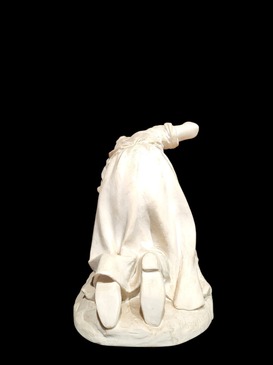 Sculpture en porcelaine biscuit représentant lavandaia, Sèvres-photo-4