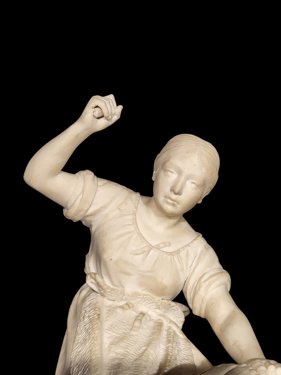 Sculpture en porcelaine biscuit représentant lavandaia, Sèvres-photo-1