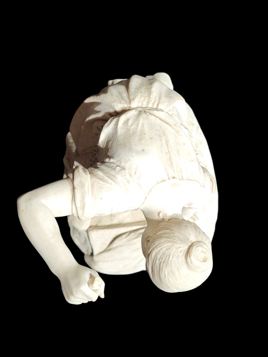Sculpture en porcelaine biscuit représentant lavandaia, Sèvres-photo-3