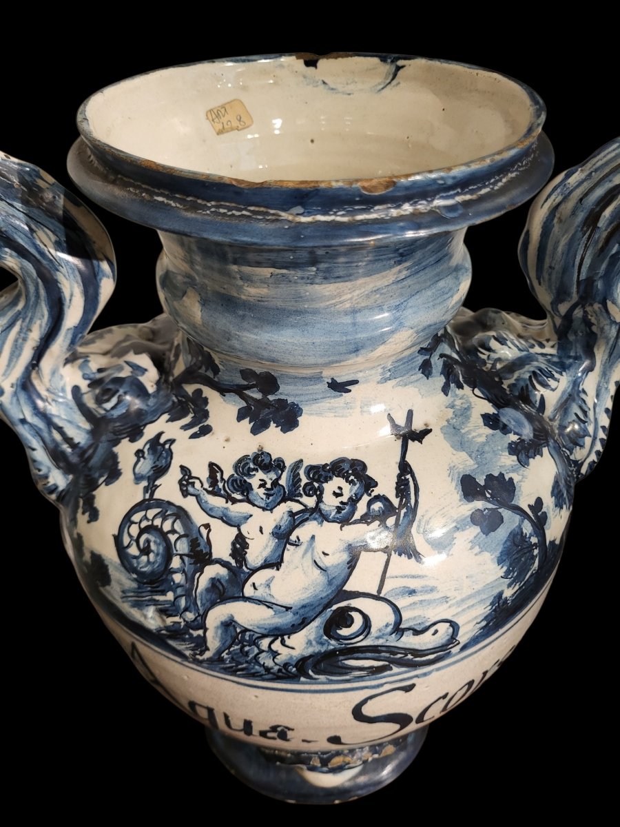 Savona Majolica Vase, Mid-17th Century.-photo-4