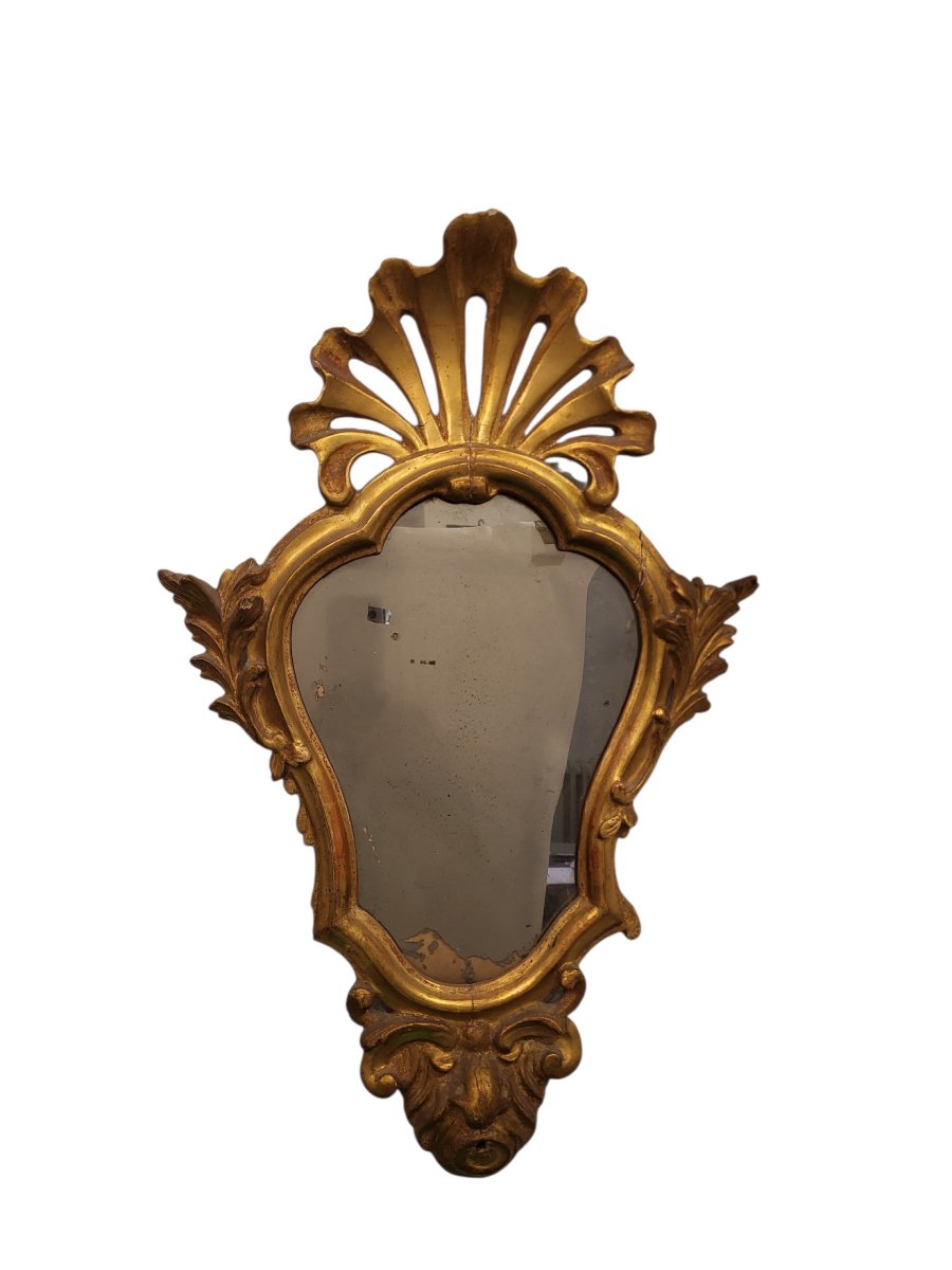 Paire de petites affiches en bois sculpté et doré. Marche, milieu du XVIIIe siècle. -photo-4
