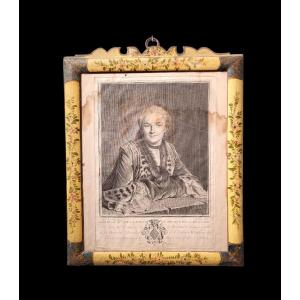 Cadre peint et laqué à motifs floraux, Piémont, XVIIIe siècle