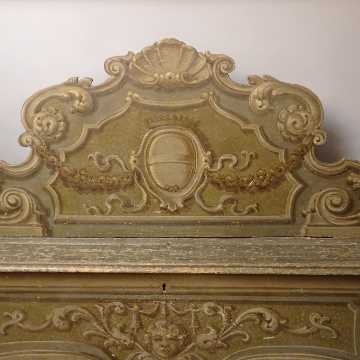 Lacquered Wooden Bench, Late 17th Century-photo-3