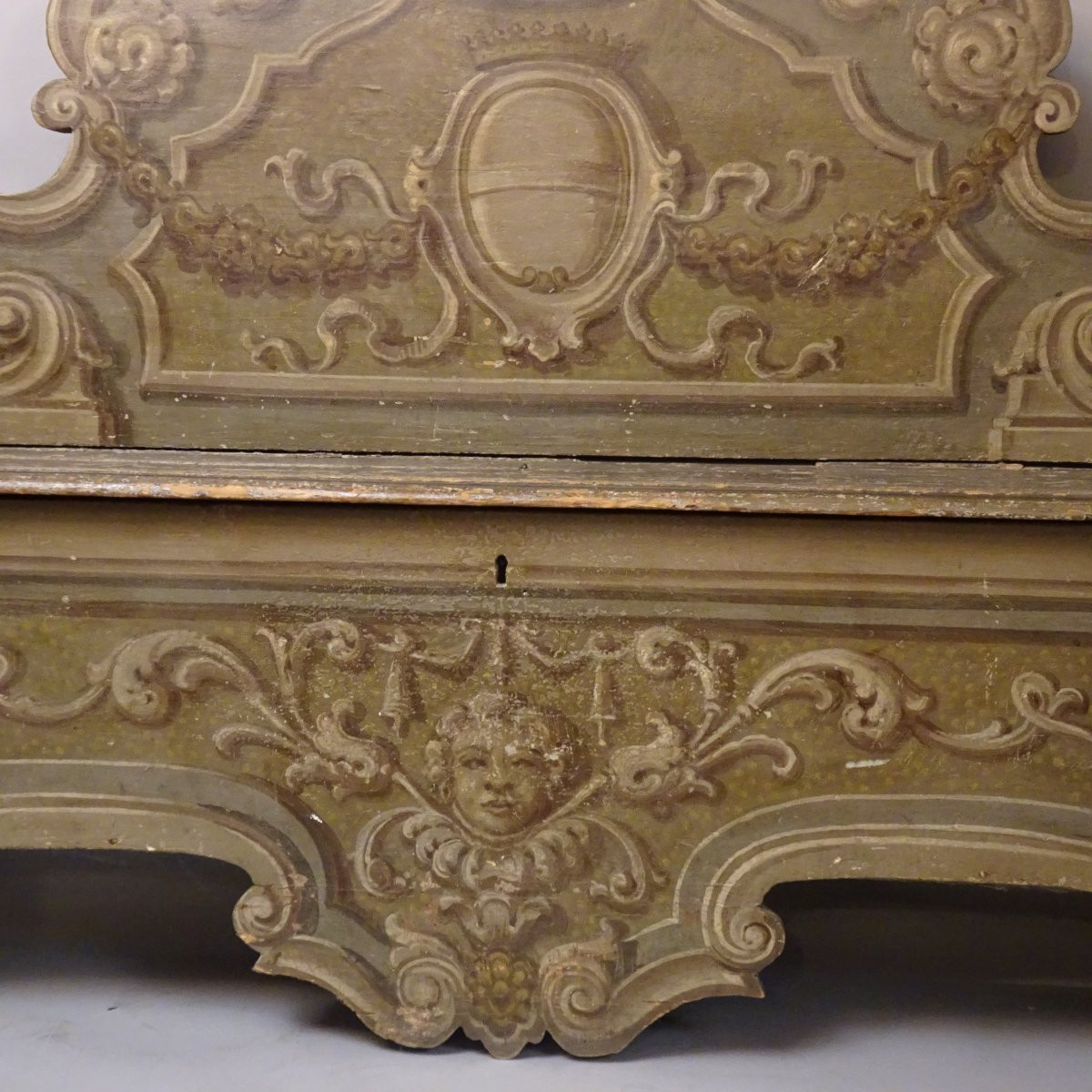 Lacquered Wooden Bench, Late 17th Century-photo-8