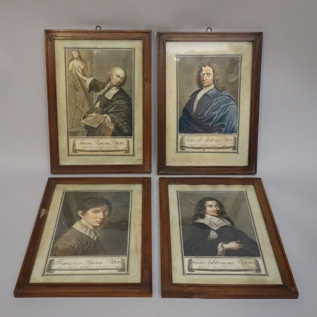 Collection De 25 Gravures Représentant Des Portraits De Peintres Du XVIIIe Siècle-photo-1