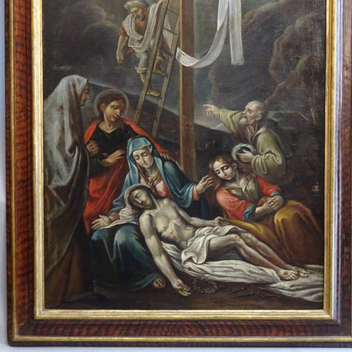 Lamentation Over The Dead Christ, Oil On Canvas, 18th Century-photo-2