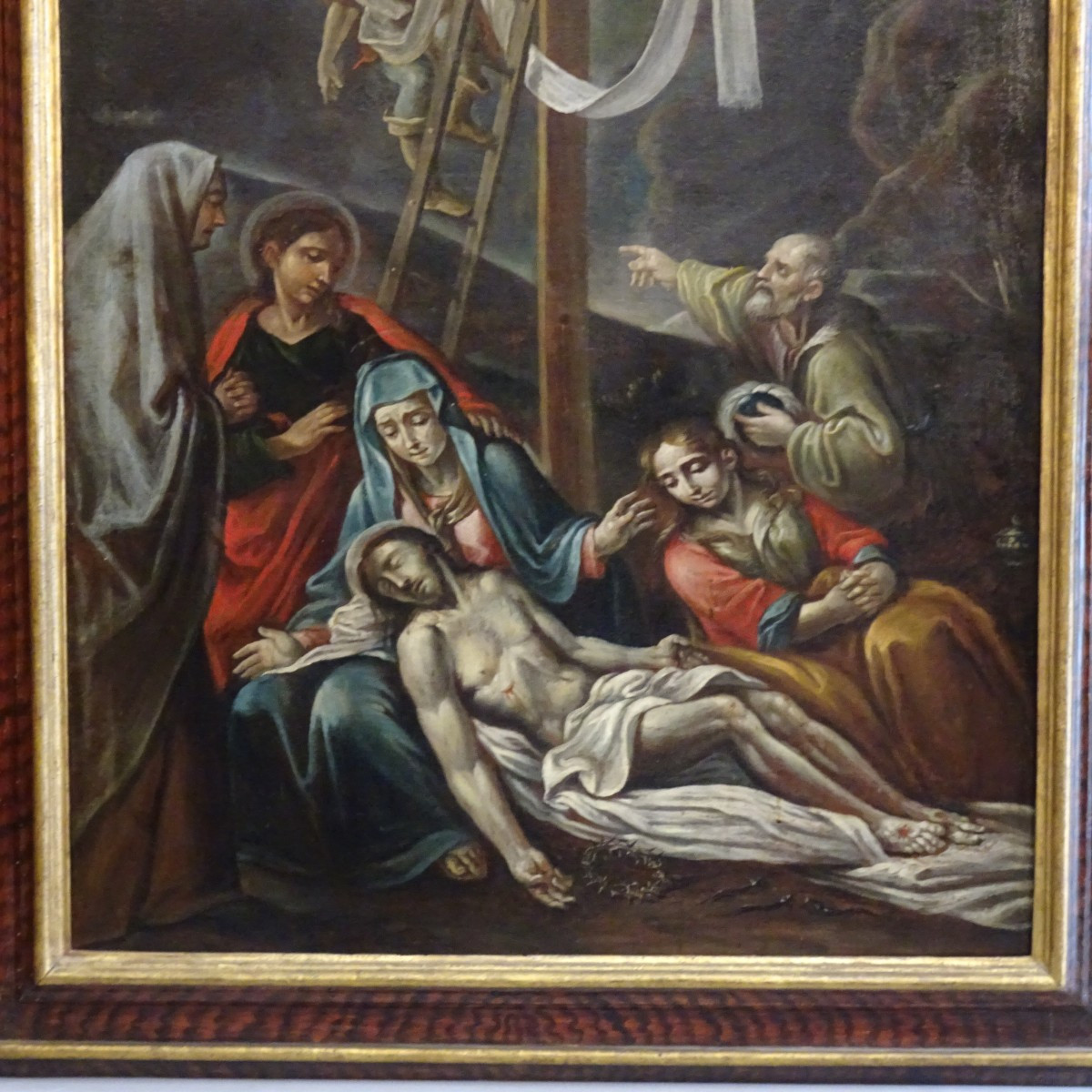 Lamentation Over The Dead Christ, Oil On Canvas, 18th Century-photo-2