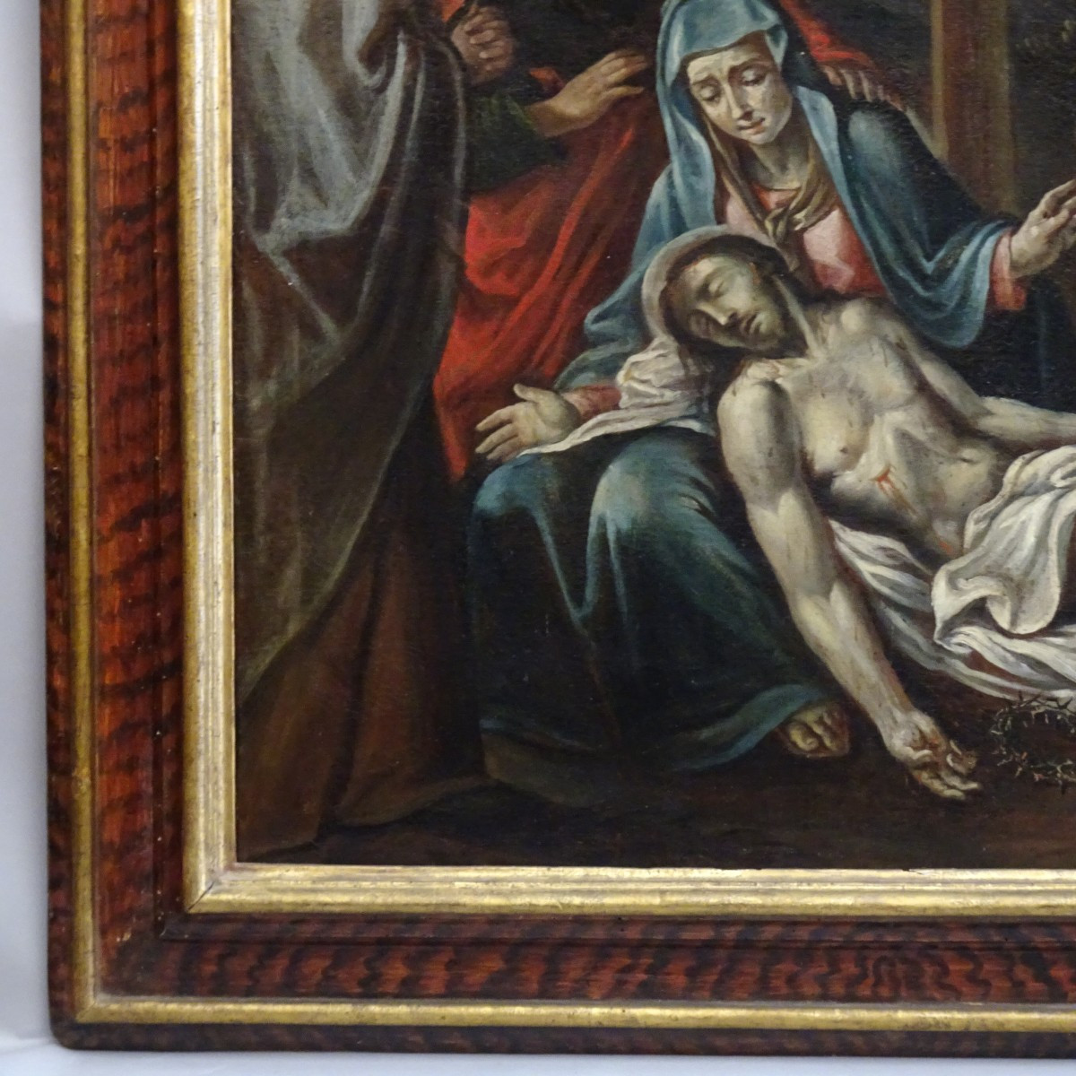 Lamentation Over The Dead Christ, Oil On Canvas, 18th Century-photo-3