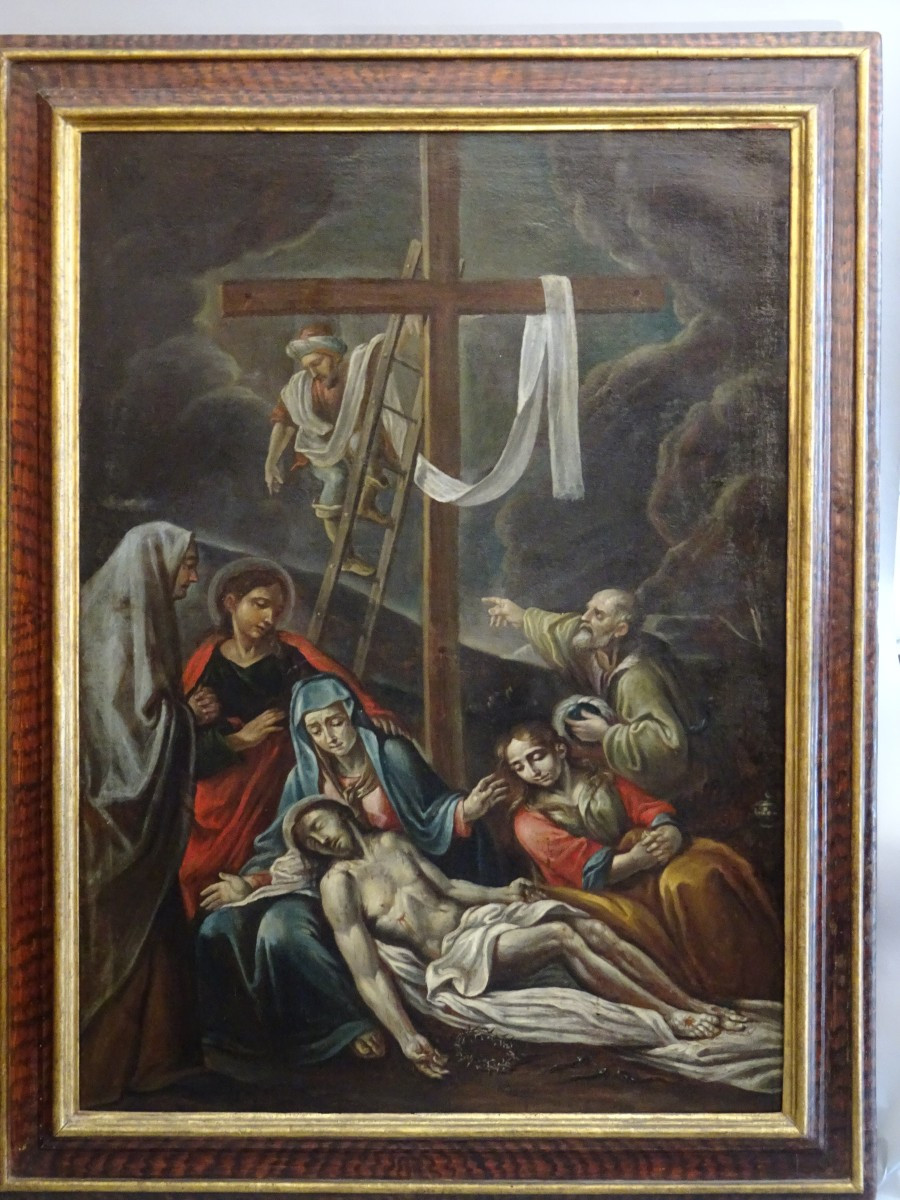 Lamentation Over The Dead Christ, Oil On Canvas, 18th Century