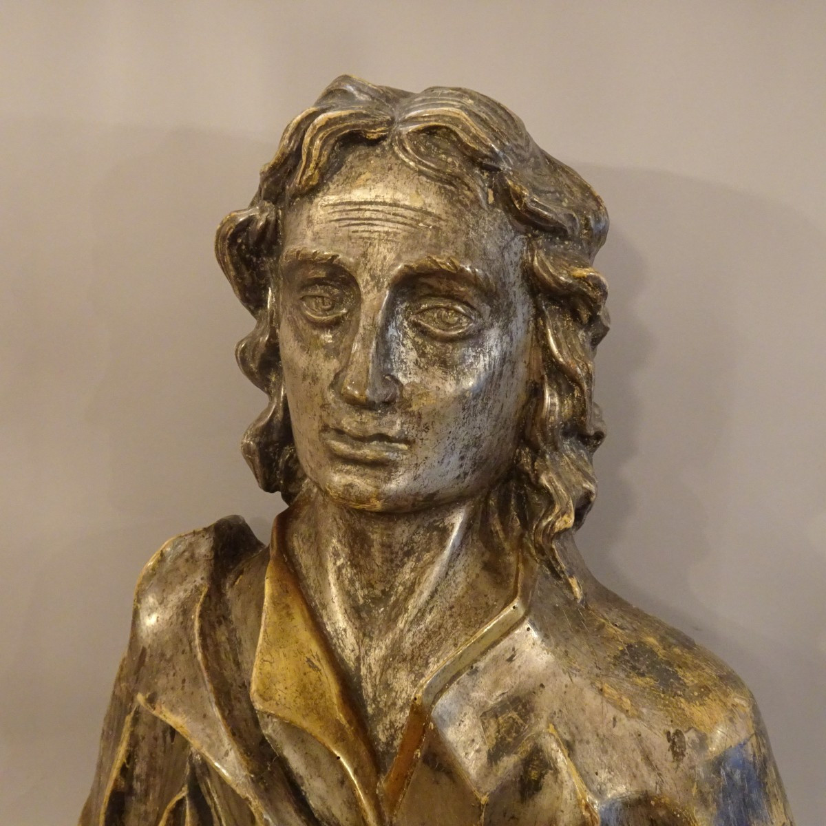 18th Century Silvered Wood Sculpture-photo-3