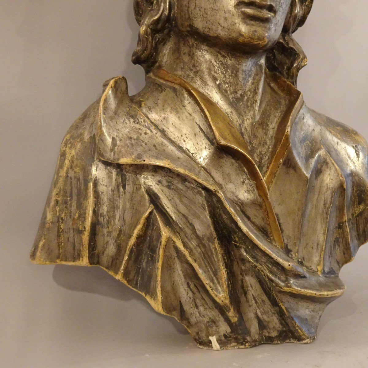 18th Century Silvered Wood Sculpture-photo-1