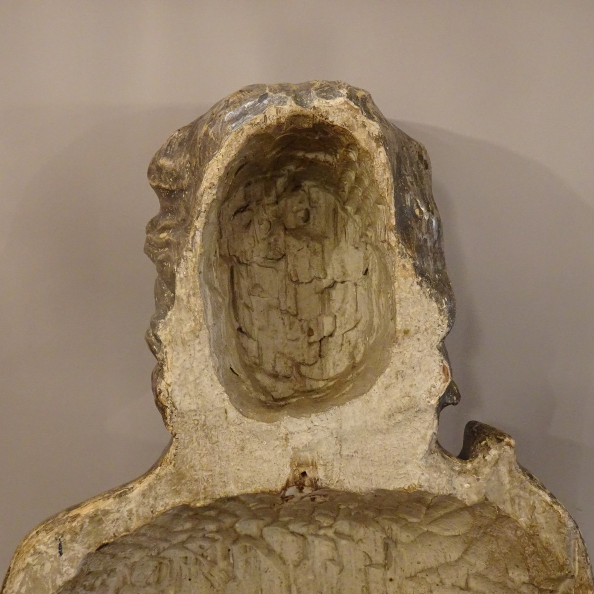 18th Century Silvered Wood Sculpture-photo-3
