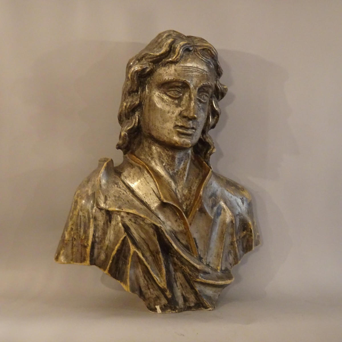 18th Century Silvered Wood Sculpture