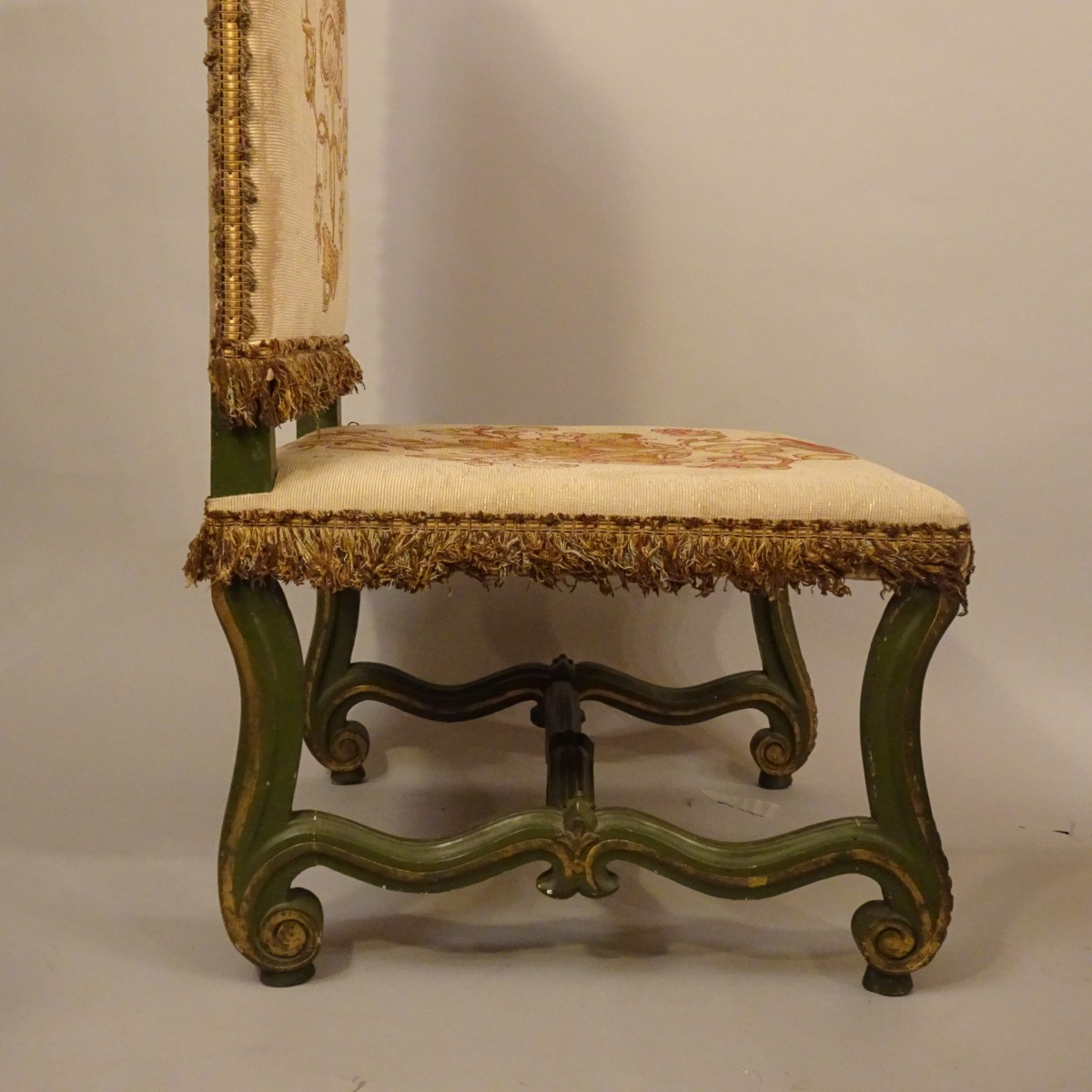 19th-century Lacquered Wooden Armchair For A Fireplace-photo-2