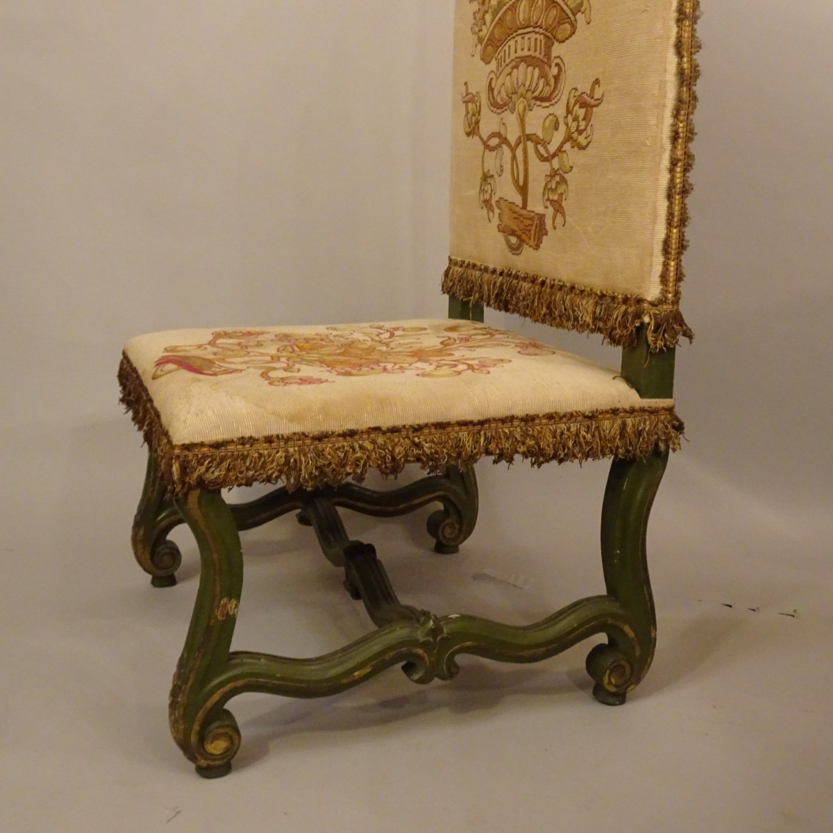 19th-century Lacquered Wooden Armchair For A Fireplace-photo-3