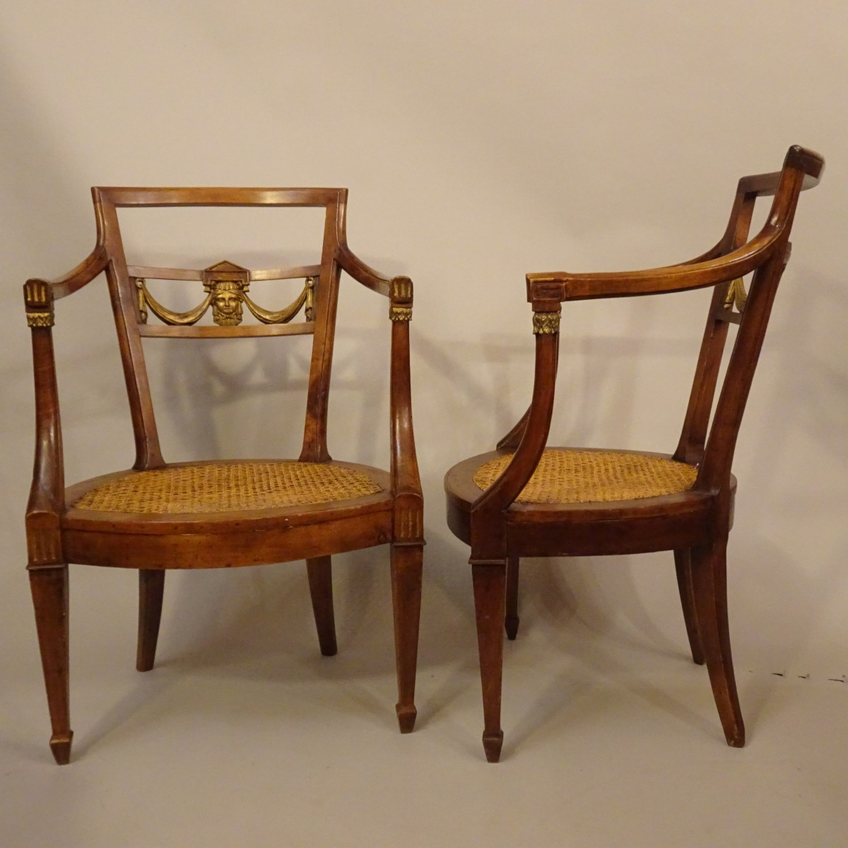 Pair Of Neoclassical Tuscan Armchairs -photo-3