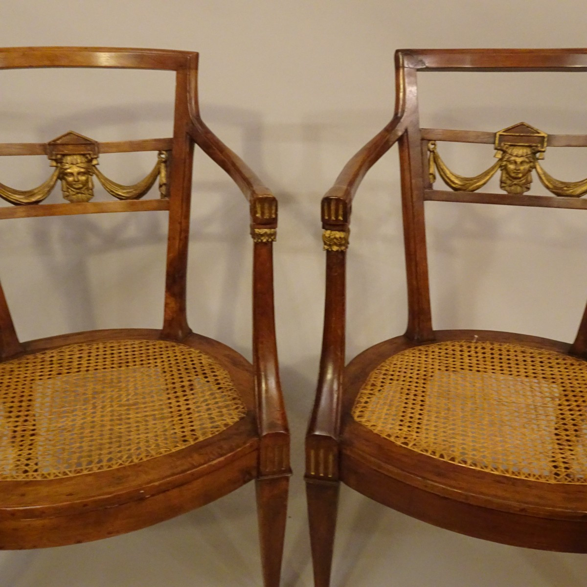 Pair Of Neoclassical Tuscan Armchairs -photo-4