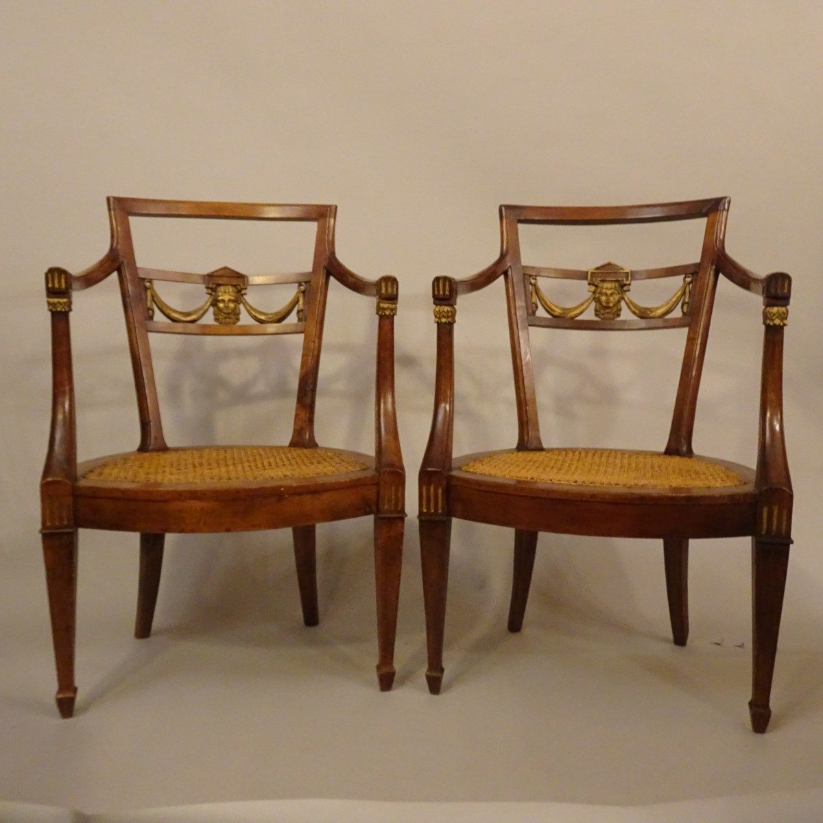 Pair Of Neoclassical Tuscan Armchairs 