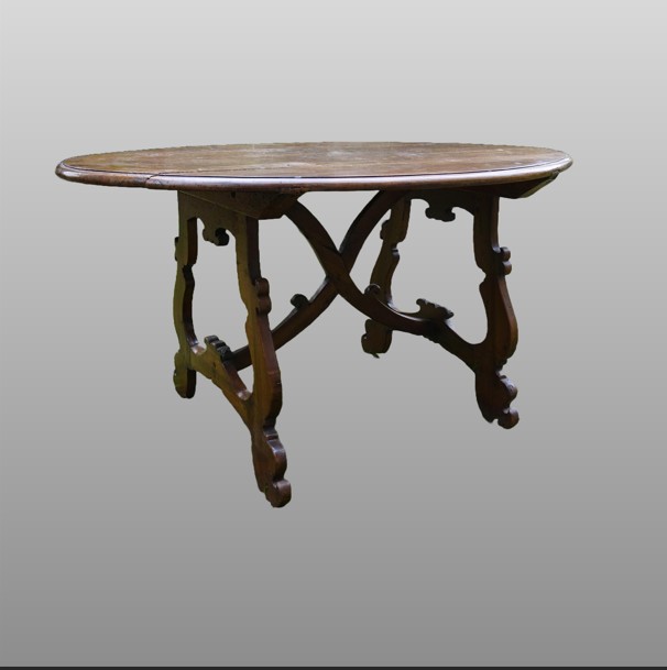 Table ovale en forme de lyre, fin du XVIIe siècle