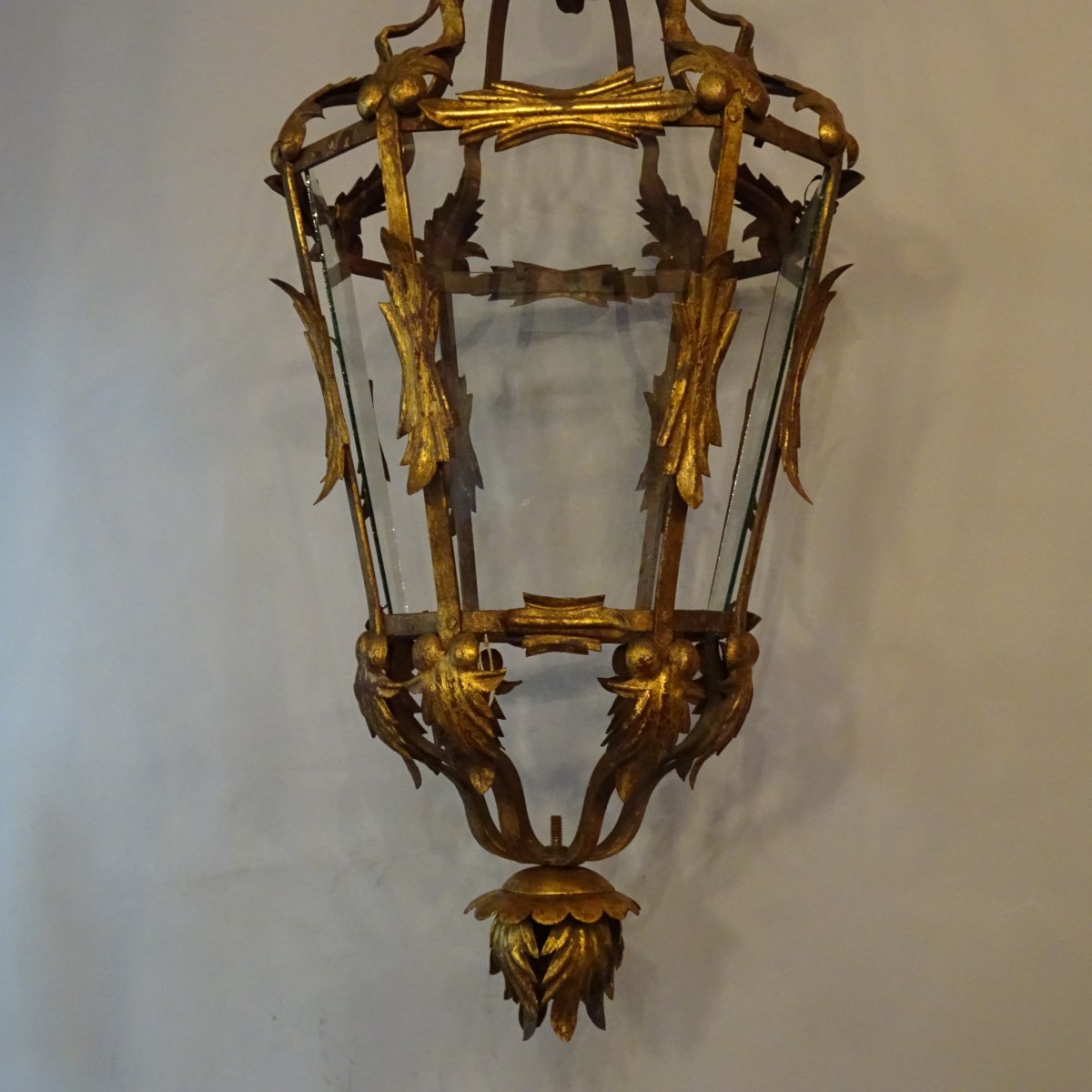 Early 19th-century Gilded Metal Lantern-photo-2