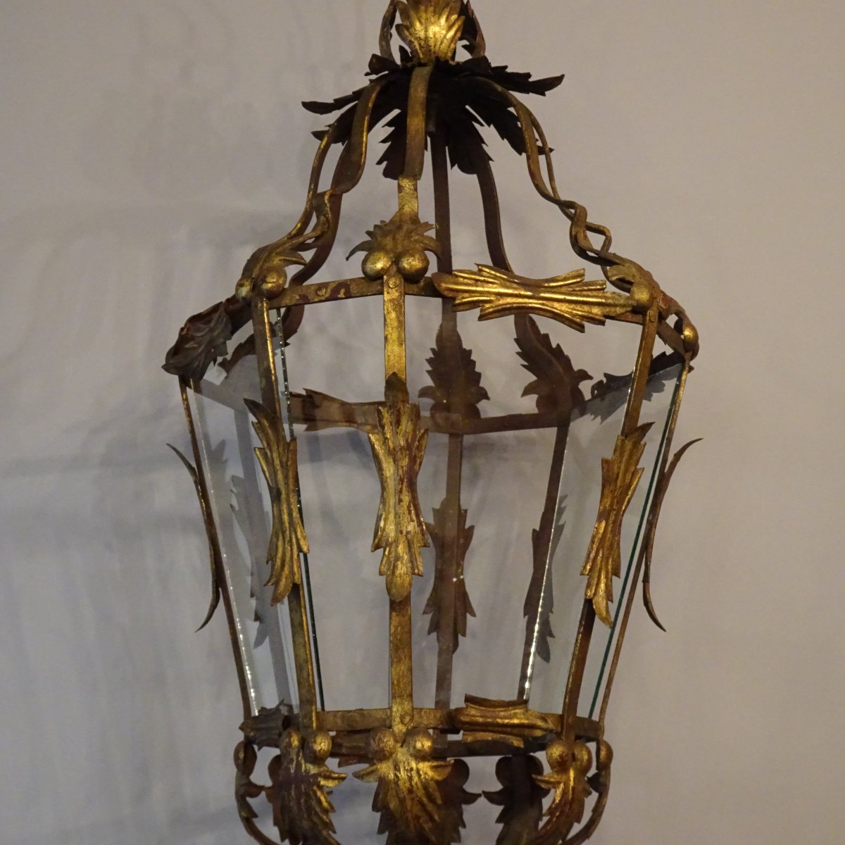 Early 19th-century Gilded Metal Lantern-photo-4