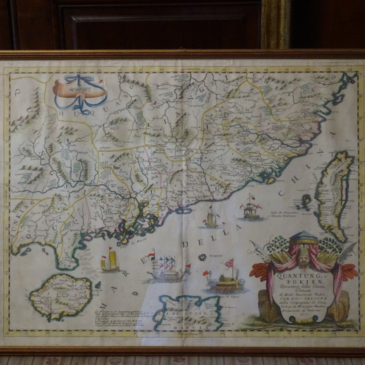 Carte de la Chine méridionale et de Taïwan de Vincenzo Coronelli (1650-1718), datant de 1696-photo-2